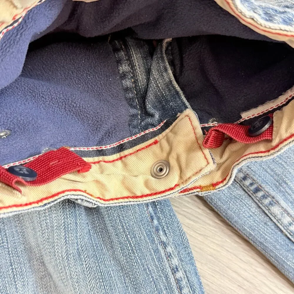 Vtg Gap Loose Fit Jeans Size 3 Toddler Fleece Lined Adjustable Waist Y2K 2006